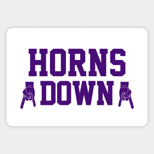 Horns Down - White/Purple Magnet